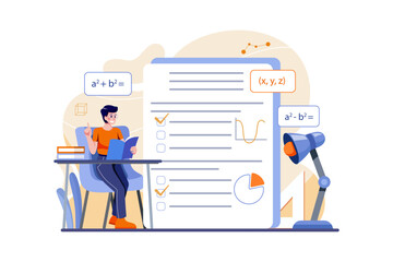 Education Illustration concept on white background
