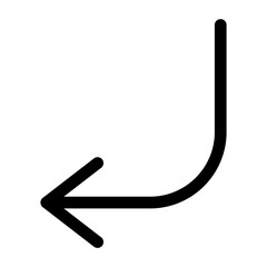 Curve Left Arrow icon