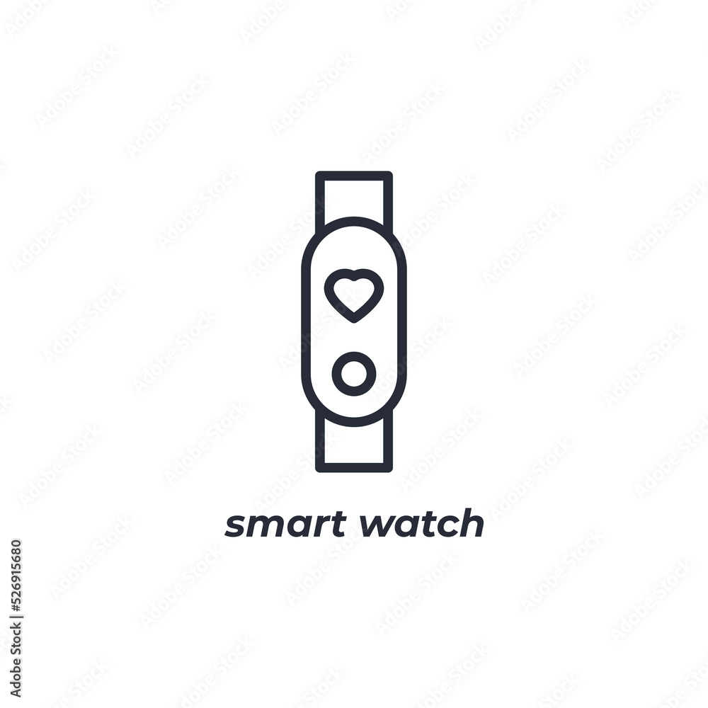 Aufkleber smart watch line icon. linear style sign for mobile concept and web design. outline vector icon. sym