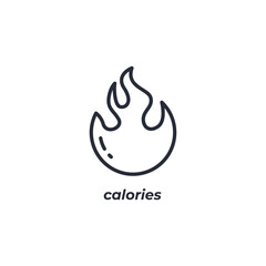 calories line icon. linear style sign for mobile concept and web design. Outline vector icon. Symbol, logo illustration. Vector graphics