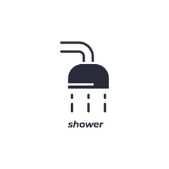 shower vector icon. filled flat sign for mobile concept and web design. Symbol, logo illustration. Vector graphics