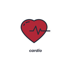 cardio vector icon. Colorful flat design vector illustration. Vector graphics