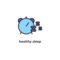 healthy sleep vector icon. Colorful flat design vector illustration. Vector graphics