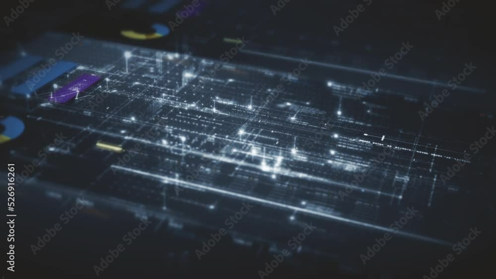 Poster futuristic digital generated motion abstract matrix cyber environment big data analytic artificial i
