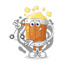 beer mug hypnotizing cartoon. cartoon mascot vector
