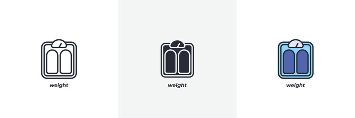 weight icon. Line, solid and filled outline colorful version, outline and filled vector sign. Idea Symbol, logo illustration. Vector graphics