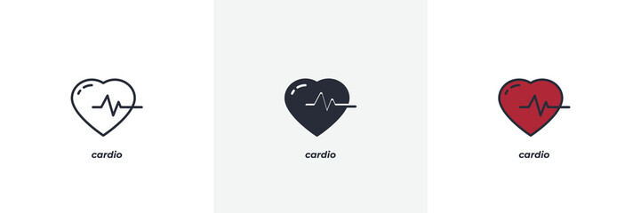 cardio icon. Line, solid and filled outline colorful version, outline and filled vector sign. Idea Symbol, logo illustration. Vector graphics