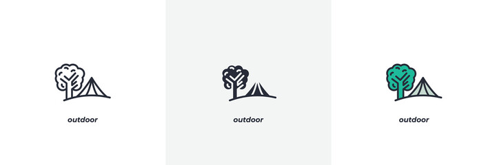 outdoor icon. Line, solid and filled outline colorful version, outline and filled vector sign. Idea Symbol, logo illustration. Vector graphics