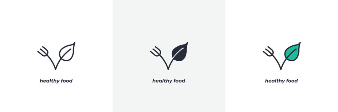 healthy food icon. Line, solid and filled outline colorful version, outline and filled vector sign. Idea Symbol, logo illustration. Vector graphics