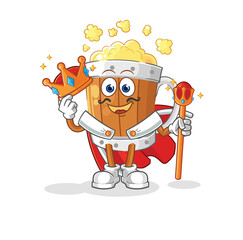 beer mug king vector. cartoon character