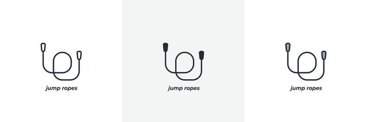jump ropes icon. Line, solid and filled outline colorful version, outline and filled vector sign. Idea Symbol, logo illustration. Vector graphics - obrazy, fototapety, plakaty