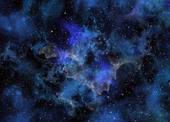 Plakat A space of the galaxy ,atmosphere with stars at dark background
