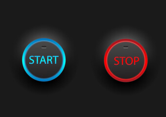 Button press creative vector illustration.