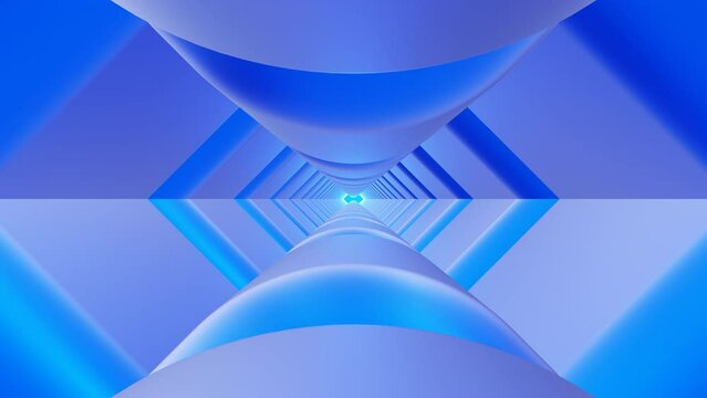 Fast blue tunnel with arrows seamless animation 3d render background