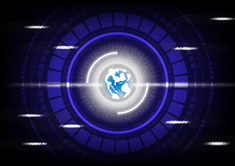 World future technology network background vector.