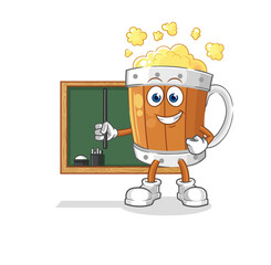 beer mug teacher vector. cartoon character