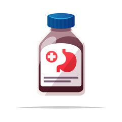 Stomach gastritis medicine vector isolated illustration