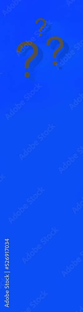 Fototapete question marks with shadow on blue background. technical support. answers to questions. vertical ban