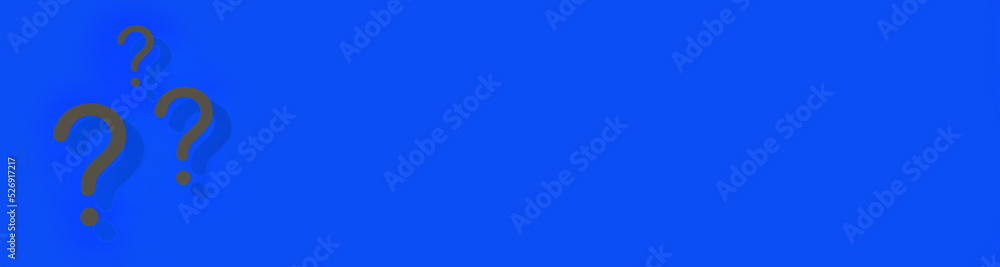 Fototapete question marks with shadow on blue background. technical support. answers to questions. banner for i