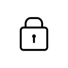 padlock icon design. text or document processing applications for ui ux element collection or website or app interface. minimal outline icon style.