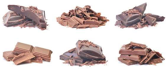 Chocolate on a white background