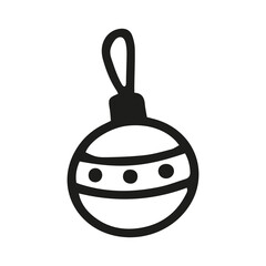 Hand drawn christmas ball icon. Vector icon