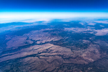 Fototapeta na wymiar Aerial view of watershed for canyons in Arizona