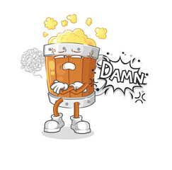 Obraz premium beer mug very pissed off illustration. character vector