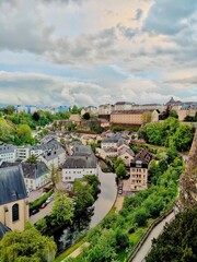 Fototapeta na wymiar View of the the old town in Luxembourg city, the capital of Grand Duchy of Luxembourg.