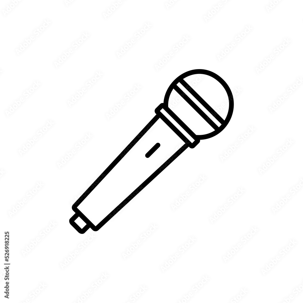 Poster microphone icon design. simple multimedia player for ui ux element or application design. music or v