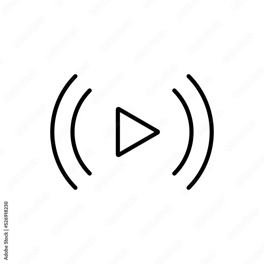 Poster record icon design. simple multimedia player for ui ux element or application design. music or video