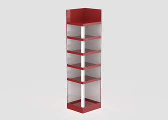 Display stand, retail display stand for product , display stands isolated on white background. 3d illustration