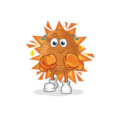 clay pot boxer character. cartoon mascot vector