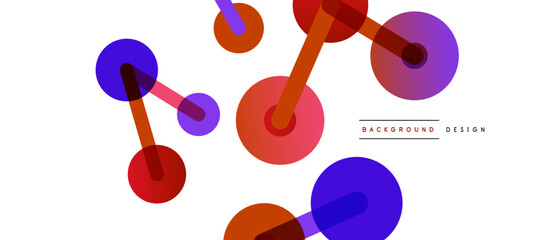 Abstract background. Round dots connected by lines. Trendy techno business template for wallpaper, banner, background or landing
