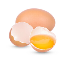 Chicken Egg , Broken egg isolated on transparent background. (.PNG)