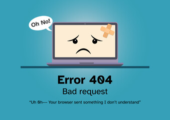 vector of Website error 400 bad request artwork depicts