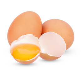 Chicken Egg , Broken egg isolated on transparent background. (.PNG)