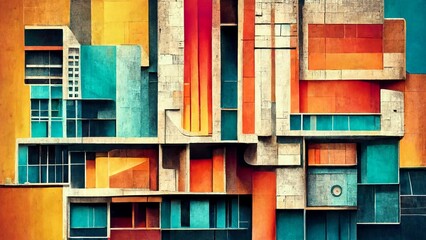 abstract background city wall skyline art