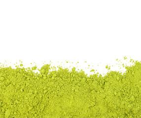 Green matcha powder isolated on transparent background. (.PNG)