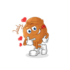 clay pot flirting illustration. character vector