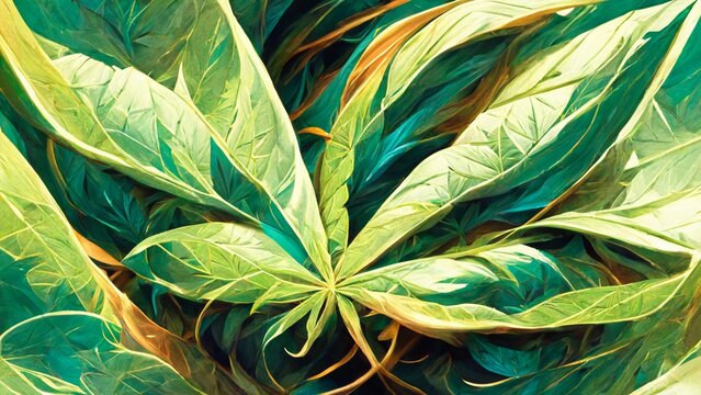 cannabis leaf artistic rendering