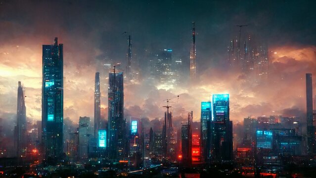 Cyberpunk city wallpaper in high definition