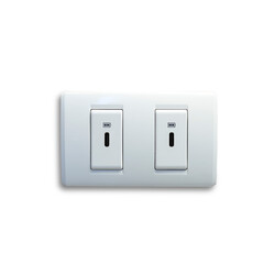 New wall outlet with two sockets USB type C included. For convenience, the mobile charger or smartphone is the concept of modern life. isolated on white background with clipping paths.