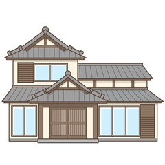 家　住宅　一軒家　日本家屋　イラスト