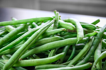 Green beans closeup view