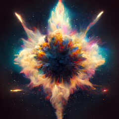 Cosmic Nebula Explosion Illustration Photo Wallpaper © B