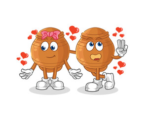 clay pot dating cartoon. character mascot vector