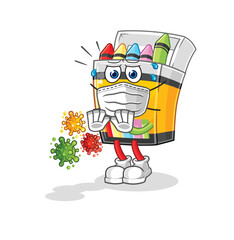 crayon refuse viruses cartoon. cartoon mascot vector