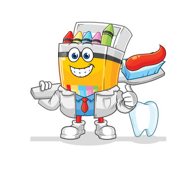 crayon dentist illustration. character vector