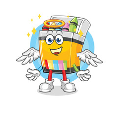 crayon angel with wings vector. cartoon character